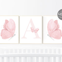 Butterfly Nursery Art, pink nursery, Girl Nursery Art, Butterfly Nursery Decor, blush pink, girls room decor, Butterfly Art