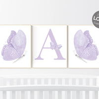 Purple nursery decor, nursery decor girl butterfly, lilac nursery decor, girl nursery prints, lavender nursery wall art, butterfly nursery