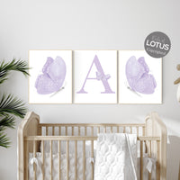 Purple nursery decor, nursery decor girl butterfly, lilac nursery decor, girl nursery prints, lavender nursery wall art, butterfly nursery