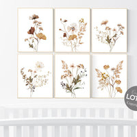 Wildflower Nursery Decor, Boho Nursery wall art, Floral Nursery, Girl Nursery Decor, vintage flower nursery, Botanical Print, home decor