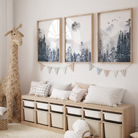 Nursery decor mountain, navy nursery, gender neutral, woodland nursery, adventure theme nursery, navy blue nursery, forest nursery mountains