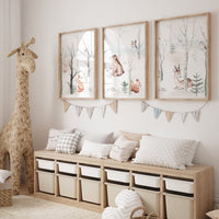 Woodland animals nursery decor, gender neutral nursery, Woodland Nursery Wall Art, Woodland animal prints, forest animals, safari animals