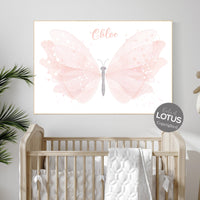 Nursery decor girl, butterfly print, Blush pink, name nursery, Butterfly Nursery Art, girls room, blush nursery, girl nursery wall art