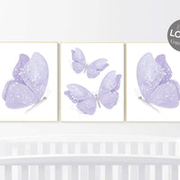 Purple nursery decor, butterfly print, nursery decor girl butterfly, lilac nursery decor, girl nursery prints, lavender nursery wall art