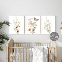 Boho Nursery wall art,, Wildflower Nursery Decor, Floral Nursery, Girl Nursery Decor, vintage flower nursery, Botanical Print, home decor