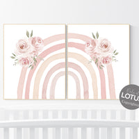 Nursery decor rainbow, Boho Rainbow Set, blush pink nursery, Nursery Decor boho, girl nursery Ideas, rainbow nursery, girls room decor
