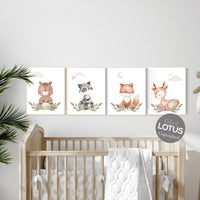 Nursery decor woodland, jungle animals, gender neutral nursery, Woodland Nursery Wall Art, Woodland Print Set, animal prints,