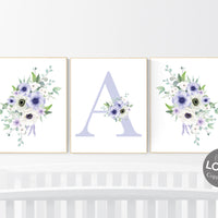 Purple flower nursery decor, Nursery decor girl purple, nursery decor girl flower, lavender nursery, lilac nursery, girls room decor purple
