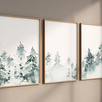 Nursery decor mountain, nursery wall art, tree nursery decor, adventure theme nursery, forest, green, beige, woodland animals