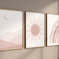 Nursery prints rainbow, boho nursery, blush pink, Nursery decor girl, sunshine nursery, Abstract Art, rainbow nursery, boho prints for girls