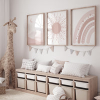 Boho nursery, blush pink, Nursery prints rainbow, Nursery decor girl, sunshine nursery, Abstract Art, rainbow nursery, boho prints for girls