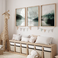 Landscape print, sage green, mountain wall art, landscape wall art, green nursery, neutral wall art prints, forest decor, nature prints