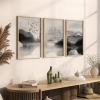 Landscape print, mountain wall art, nature prints, landscape wall art, neutral wall art prints, gray nursery, forest decor, nursery decor