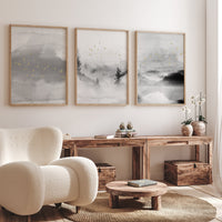 Landscape print, mountain wall art, gray and gold, nature prints, landscape wall art, neutral wall art prints, gray nursery decor, forest