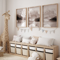 Landscape print, mountain wall art, earth colors, landscape wall art, neutral wall art prints, beige prints, nature prints for nursery