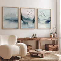 Landscape print, mountain wall art, landscape wall art, blue nursery, neutral wall art prints, blue prints, nature prints, nursery wall art