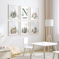 Woodland animals, nursery wall art animals, animal nursery decor, woodland nursery prints, woodland prints for nursery, tree nursery print