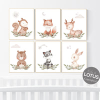 Woodland nursery decor, Animal prints, jungle animals, Woodland Nursery, woodland animal prints, boy nursery, girl nursery, woodland