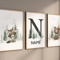 Nursery decor woodland, Woodland Nursery Wall Art, Woodland Print Set, animal prints, Woodland Animal Prints, gender neutral nursery