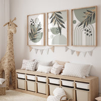 Boho Abstract nursery, sage green and gold, rainbow nursery, Boho Wall Decor, Mid Century Print, gender neutral, Abstract Art, boho nursery