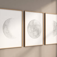 Moon nursery decor, moon print, gray nursery, gender neutral nursery, full moon print, moon nursery, grey nursery, home decor
