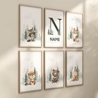 Woodland animals, nursery wall art animals, animal nursery decor, woodland nursery prints, woodland prints for nursery, tree nursery print