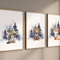 Nursery decor woodland, Woodland Nursery Wall Art, Woodland Print Set, animal prints, Woodland Animal Prints, gender neutral nursery