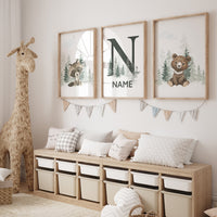 Nursery decor woodland, Woodland Nursery Wall Art, Woodland Print Set, animal prints, Woodland Animal Prints, gender neutral nursery