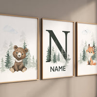Nursery decor woodland, Woodland Nursery Wall Art, Woodland Print Set, animal prints, Woodland Animal Prints, gender neutral nursery