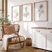 Boho Botanical Prints, neutral colors, Wildflower Nursery, floral nursery, earth colors, Wild Flowers, Flower Nursery, home decor