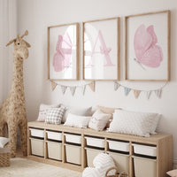 Nursery decor girl butterflies, Butterfly Nursery Art, Girl Nursery Art, Butterfly Nursery Decor for Baby Girl, Butterfly Art, light pink