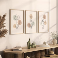 Boho Botanical Prints, neutral colors, Wildflower Nursery, floral nursery, earth colors, Wild Flowers, Flower Nursery, home decor