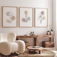 Boho Botanical Prints, neutral colors, Wildflower Nursery, floral nursery, earth colors, Wild Flowers, Flower Nursery, home decor