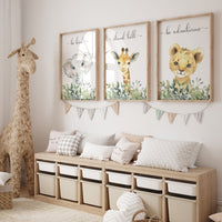 Safari Animal Nursery Prints, Jungle Animals, safari animals, safari nursery, Greenery, gender neutral nursery, Boy Nursery Wall Art