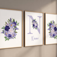 Purple flower nursery decor, Nursery decor girl purple, nursery decor girl flower, lavender nursery, lilac nursery, girls room decor purple