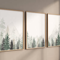 Nursery decor mountain, nursery wall art, tree nursery decor, adventure theme nursery, forest, sage green, woodland animals