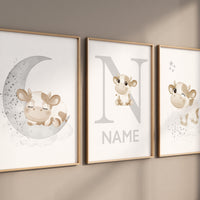 Cow nursery decor, grey nursery, neutral nursery, nursery wall art cow, moon, stars, gender neutral, gray nursery art, gender neutral