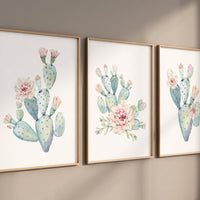 Cactus nursery print, Floral cactus wall art nursery, cactus nursery decor, nursery decor girl, Flower cactus nursery decor, cactus nursery