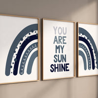 Nursery decor boy Boho, rainbow nursery, navy nursery, boys room decor, Navy blue nursery, moon nursery, boho prints, boys nursery wall art