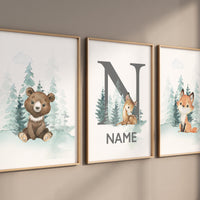 Nursery decor woodland, Woodland Nursery Wall Art, Woodland Print Set, animal prints, Woodland Animal Prints, gender neutral nursery