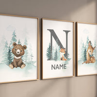 Nursery decor woodland, Woodland Nursery Wall Art, Woodland Print Set, animal prints, Woodland Animal Prints, gender neutral nursery