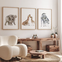 Safari Animal Prints, Animal Nursery Prints, Safari Nursery Decor, Elephant Giraffe Zebra, gender neutral, Safari Nursery, Animal Prints