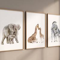 Safari Animal Prints, Animal Nursery Prints, Safari Nursery Decor, Elephant Giraffe Zebra, gender neutral, Safari Nursery, Animal Prints
