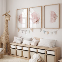 Moon wall art, Moon nursery decor, Blush pink nursery, blush nursery, Full moon print, Moon print, nursery decor girl, moon phases print