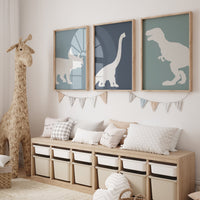 Dinosaur Prints for boys room, T-Rex Print, Triceratops Print, Brachiosaurus print, Dinosaur Wall art, Boy nursery decor, boys room wall art