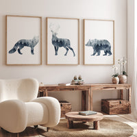 Woodland animals, Nursery decor woodland, navy nursery, animal prints, forest theme, forest nursery decor, animal silhouettes, tree nursery
