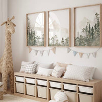 Mountain wall art, forest mountain prints, landscape prints, woodland prints, forest wall art, nursery decor, nature wall art, baby room
