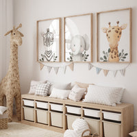 Nursery wall art animals, gender neutral nursery, Animals Nursery Prints, Woodland Nursery Decor, Safari Nursery Wall Art