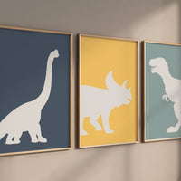 Dinosaur Prints for boys room, T-Rex Print, Triceratops Print, Brachiosaurus print, Dinosaur Wall art, Boy nursery decor, boys room wall art