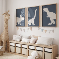 Dinosaur Prints for boys room, T-Rex Print, Triceratops Print, Brachiosaurus print, Dinosaur Wall art, Boy nursery decor, boys room wall art